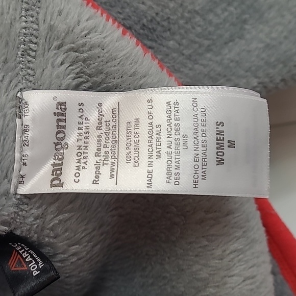 PATAGONIA Re-Tool Snap T Fleece Pull Over Women's - Grey & Red Kangaroo Pocket - Picture 4 of 8
